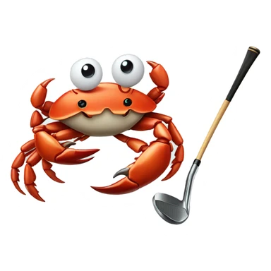 Crab holding golf club sticker