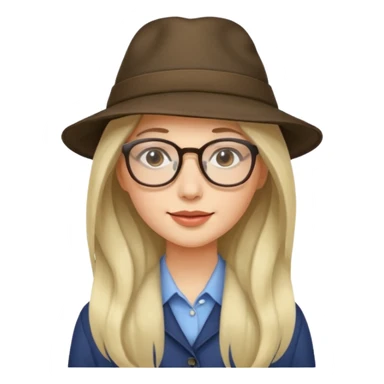 hatted womanwith glasses and long hair sticker