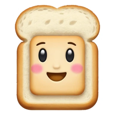 white bread without any face, iPhone emoji style sticker