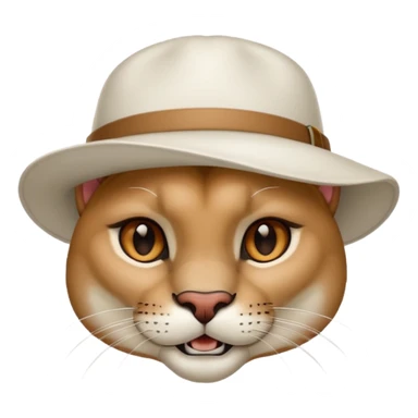 Cougar in white hat sticker