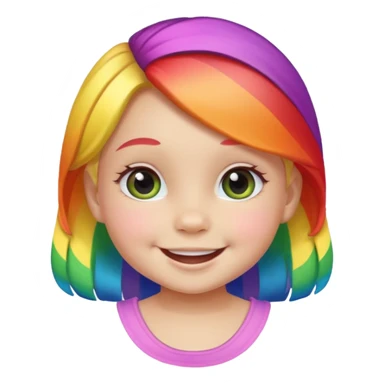 a rainbow skin baby girl sticker