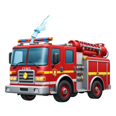 Fire truck throwing water forward  sticker