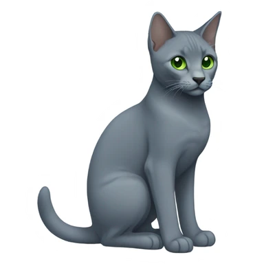 Russian blue with green eyes side profile full body seeing left side sticker