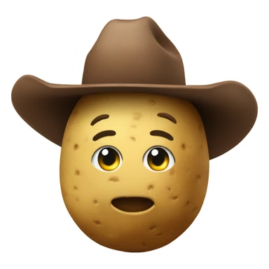 Potato wearing a cowboy hat sticker