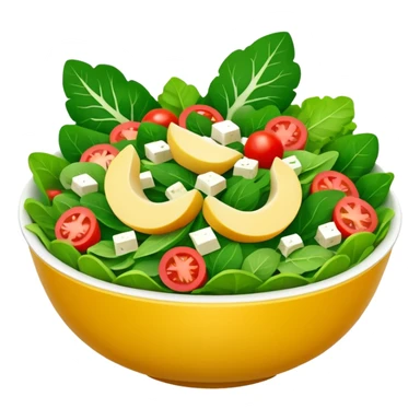Salad community avatar in clean style illustration. Classic salads like Olivier, Greek or Tashkent, vibrant greens and colorful ingredients, simple shapes, flat design, high contrast, fresh and inviting. sticker