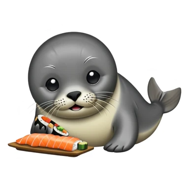 seal eats sushi sticker