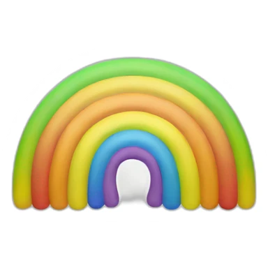man making a rainbow over his heads with his hands sticker