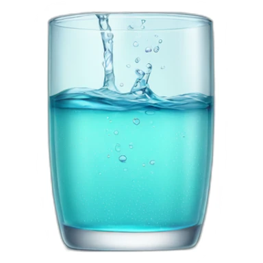 Sparkling clear water in a clear glass  sticker