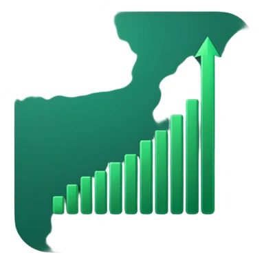 dark green growth graph sticker