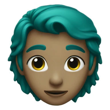 Dark teal matte heart sticker