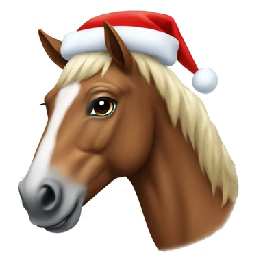 horse with santa hat  sticker