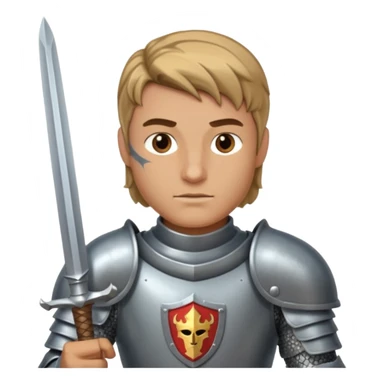 a knight with sword in his hand sticker