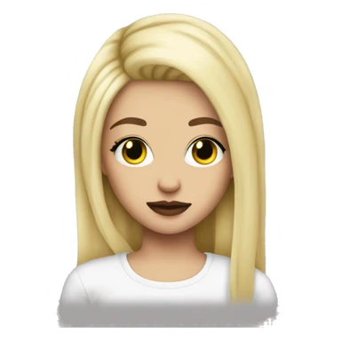 blonde girl with heart earrings add emo make up sticker