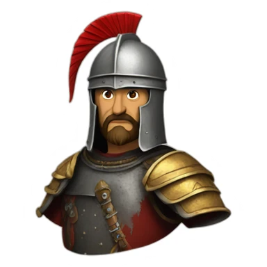 Skanderbeg with his helmet sticker