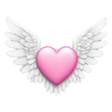 Pink heart with white angel wings sticker