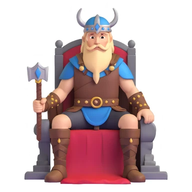 Viking warrior sitting on a throne sticker