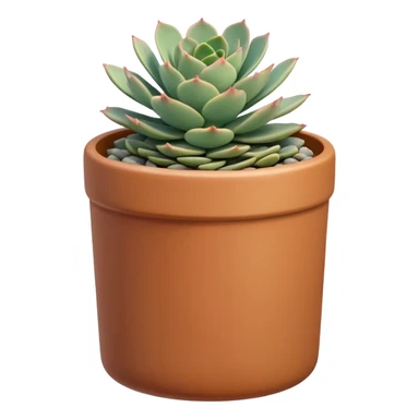 A ceramic pot in pastel caramel color, in the shape of a cylinder, the pot is tall, it has an echeveria ruffle succulent plant sticker