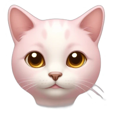 Light soft pink cloudy cat with brown eyes  sticker