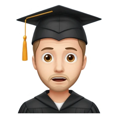 man terrifying graduation sticker