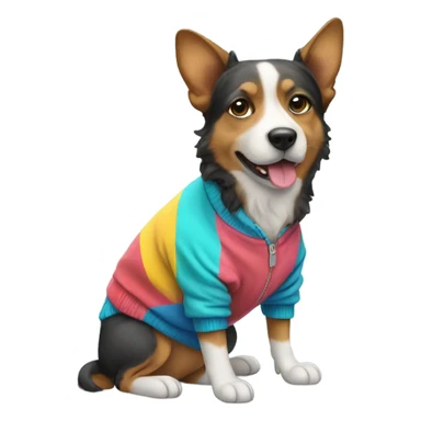 dog wearing sweatshirt sticker