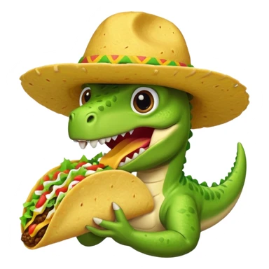 A dinosaur eating taco bell sticker