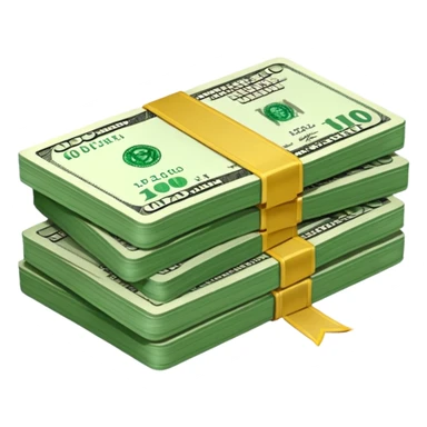 cash pile, make bills rectangular, next to a 10x sticker