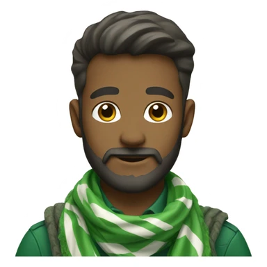 scout with beard and with green and white scout scarf sticker