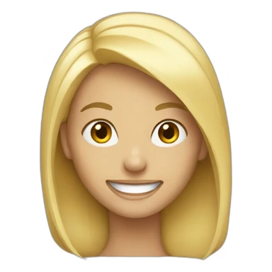 blonde girl with large grin sticker