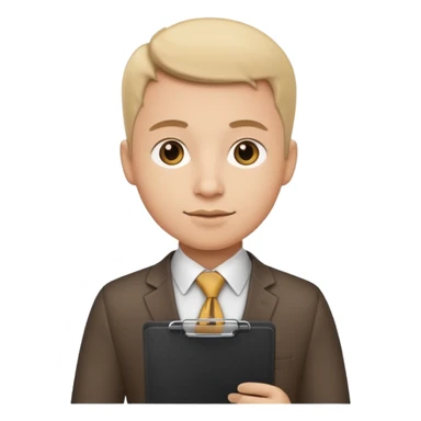 Manager + clipboard + tie, Cafe staff. sticker