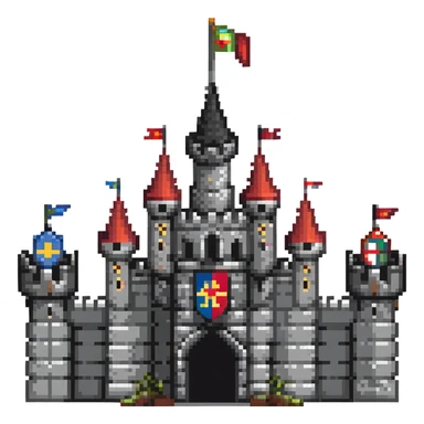 medieval castle with flags sticker