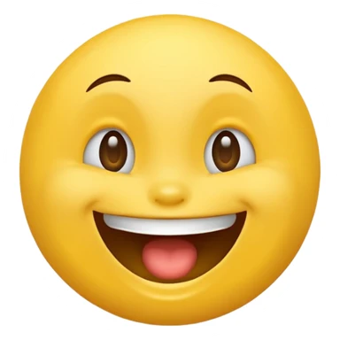 Emoji, yellow round smiling face, open mouth sticker