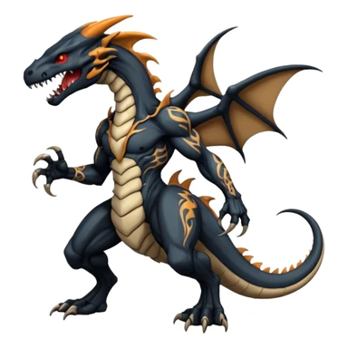  Venom-Marowak-Charizard-Xenomorph-hybrid-fantasy-creature (full body) with tribal tattoos sticker