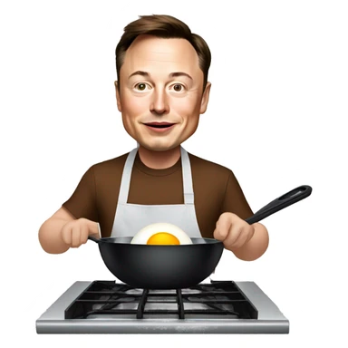 elon musk cooking an egg sticker