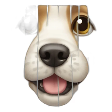 Dog in a cage sticker