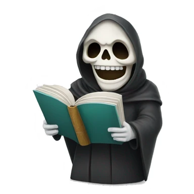 happy reaper entrepreneur face with book sticker