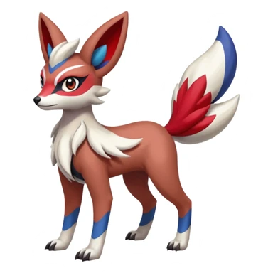 Colorful Skilled Adept Graceful Asian Painted Meloetta-Lycanroc-Absol-Zangoose-fusion-hybrid-creature (full body) sticker