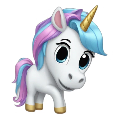 I want an unicorn crying by laughing  sticker