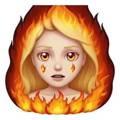 A burning person with fire coming out of where the eyes and make them dead sticker