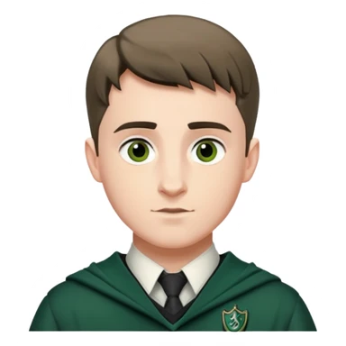 Scott Fern is Adrian Pucey  in harry potter, wear hogwarts slytherin uniform, crew cut hair sticker