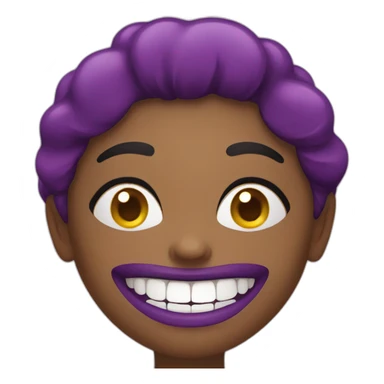 Woman with eggplant for teeth sticker