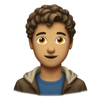 garçon cheveux brun ondulé court  sticker