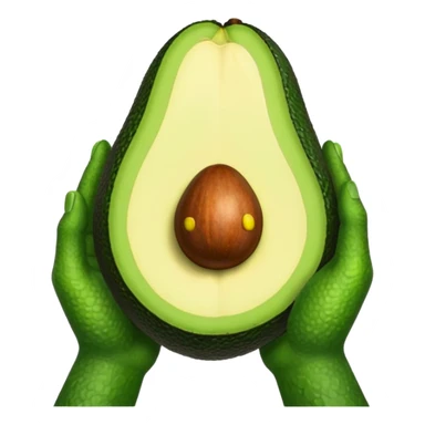 hands holding a big avocado sticker