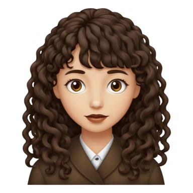 Fais la frange plus tordu la peau plus foncé et les cheveux bruns et bien plus long mais avec les cheveux bouclés  sticker