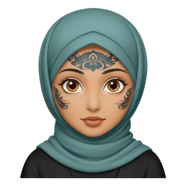PERSIAN ancient GIRL with tatooed and hijab  sticker