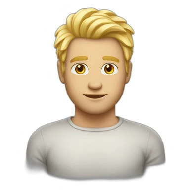 homme + touffe de cheveux blond sticker