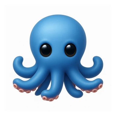 Make an octopus emoji exactly like the reference image, in iOS emoji style. Same shape, color, and details, smooth and shiny. sticker