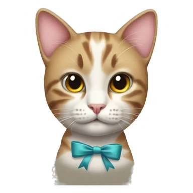 cat with a bow on its head sticker