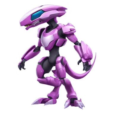 a Genesect-Raptor-Fakémon-Medabot-—hybrid with a futuristic visor-helmet full body sticker