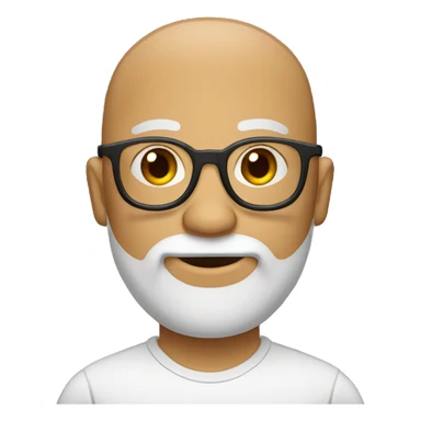 baldm man with brown beard and glasses sticker