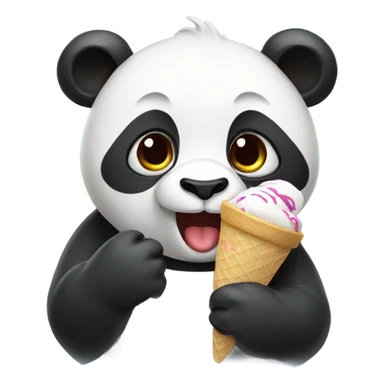 Panda eating ice cream sticker